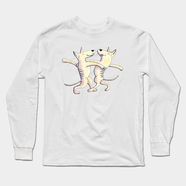 Thylacine as Ballroom Dancer Long Sleeve T-Shirt by PaulWebster